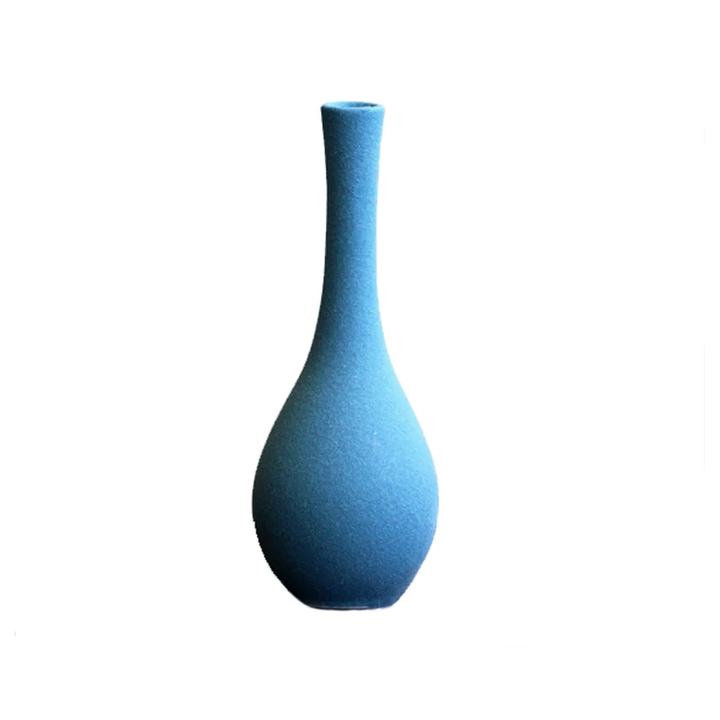 

Modern Simple grind Ceramic Vase Tabletop Black White Blue gray small vase Dried flowers containers home decoration Gift