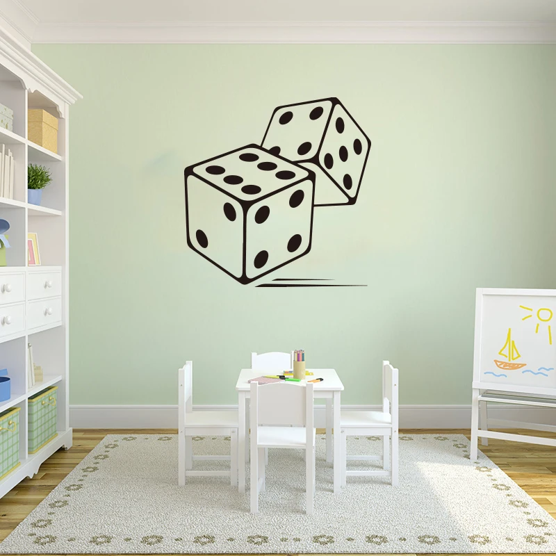 

Large Rolling Dice Board Games Wall Sticker Bedroom Game Room Dice Game Wall Decal Play Room Vinyl Home Decor