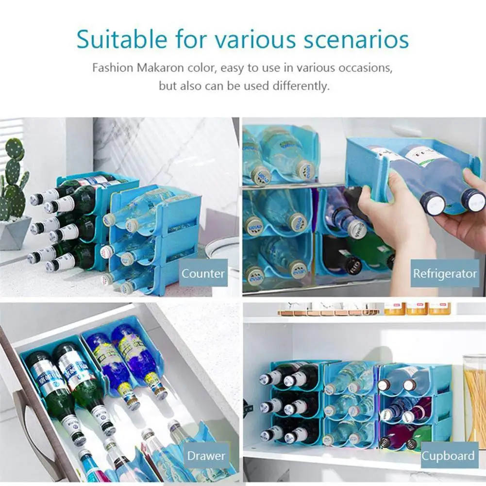 

1PC Refrigerator Stackable Beverage Storage Box Wine Beer Cans Anti-fall Storage Rack Holder Drink Shelf Organizer