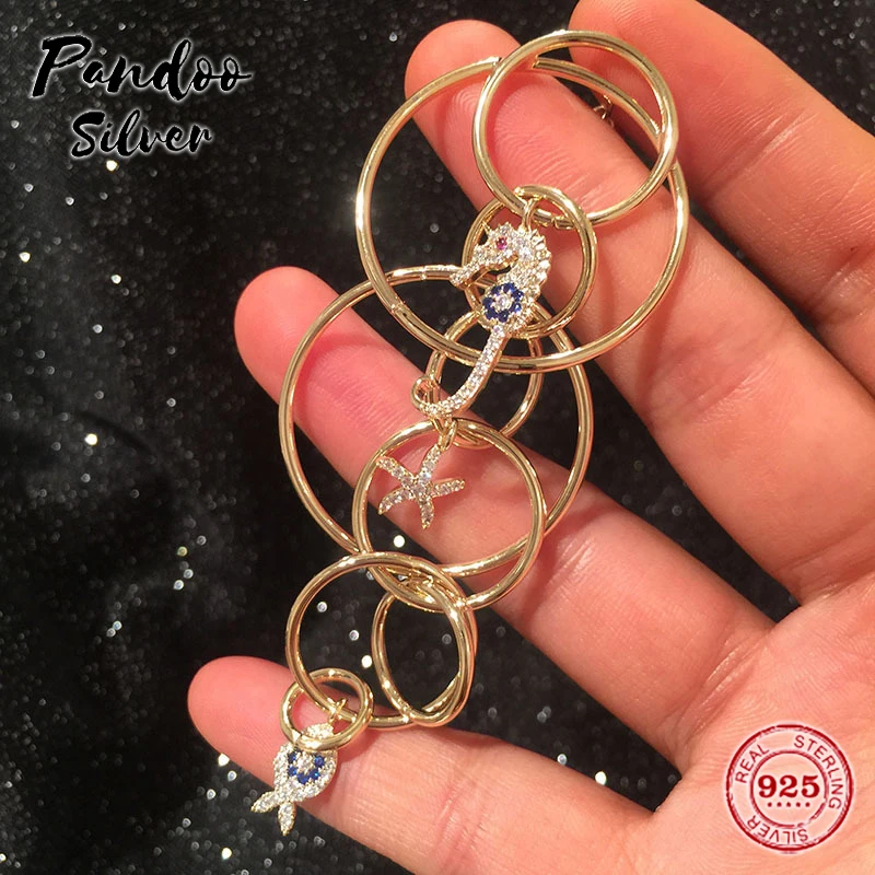 Женские серебряные серьги-шармы оригинальный Шарм из стерлингового серебра 1:1