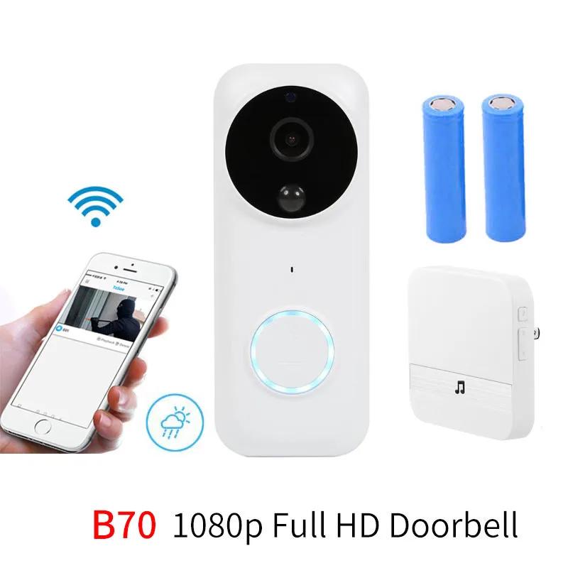 

Anytek B70 night vision 1080P Full HD WIFI Security Chime Doorbell Two Way Talk PIR Motion Detection Door Bell Camera