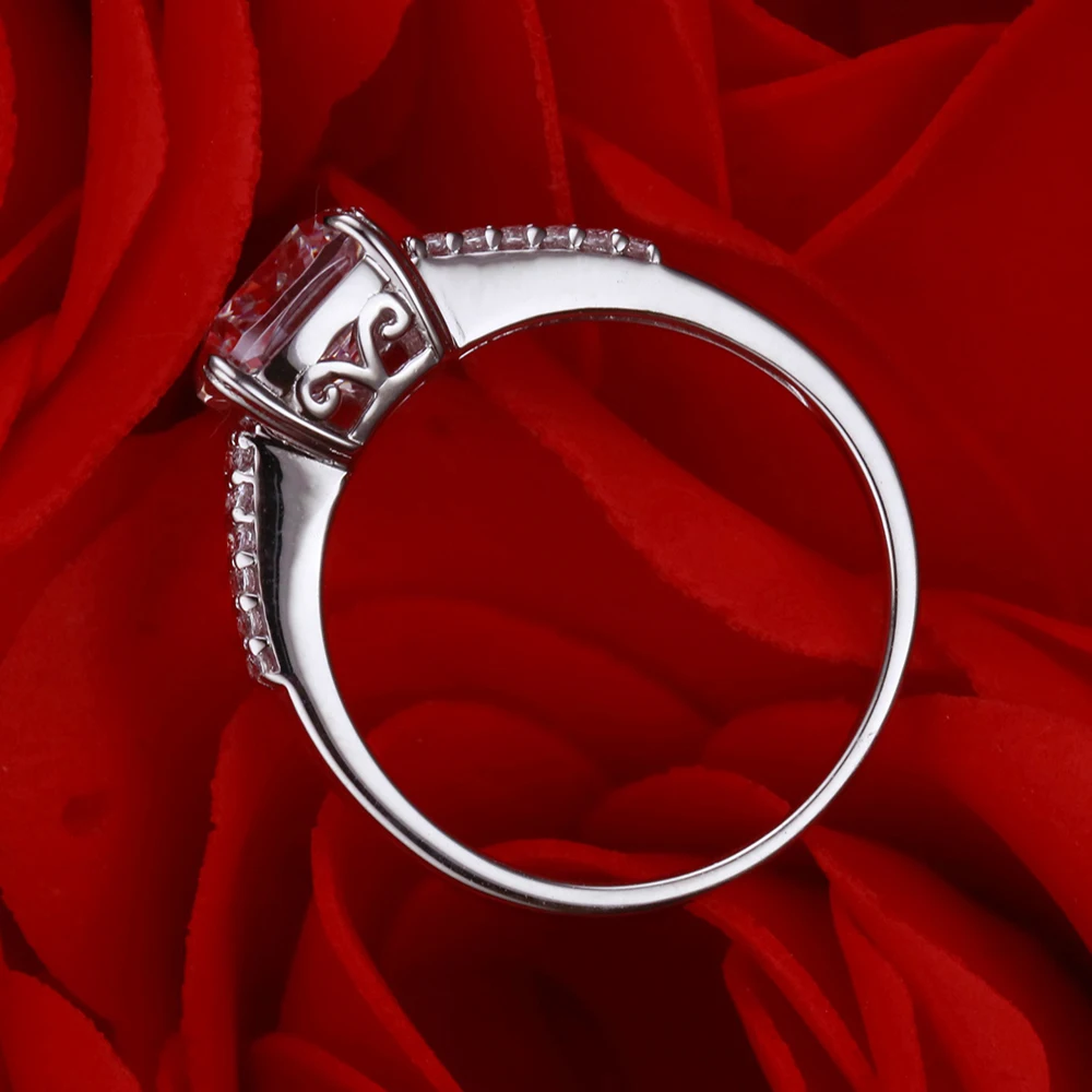 Radiant Cut 8*10mm Lab-created Diamond Ring wedding proposal brand shining fine jewelry 925 sterling silver band | Украшения и