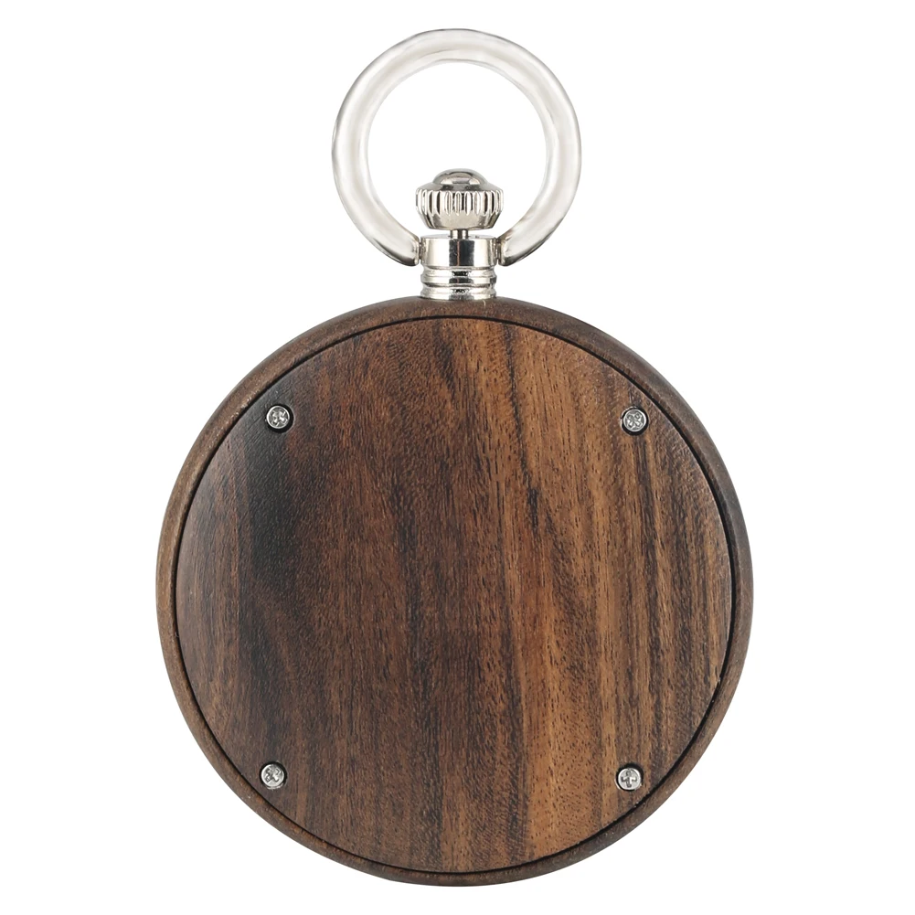 Attractive Dark Brown Wooden Pocket Watch for Male Large Dial with Clear Roman Numerals Watches Women | Наручные часы