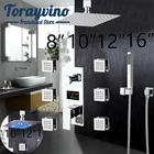 Роскошный комплект для ванной комнаты с насадкой для Дождевого душа и массажными насадками, смесители-распылители с цифровым дисплеем, регулирующий клапан