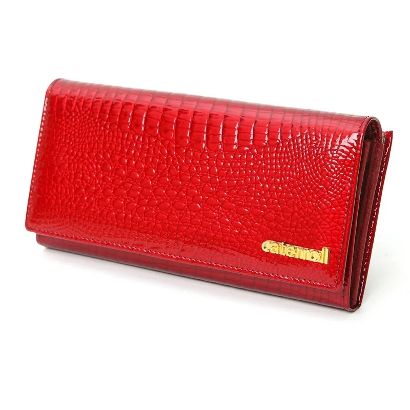 Женский Длинный кошелек из коровьей кожи женские кошельки натуральной роскошный