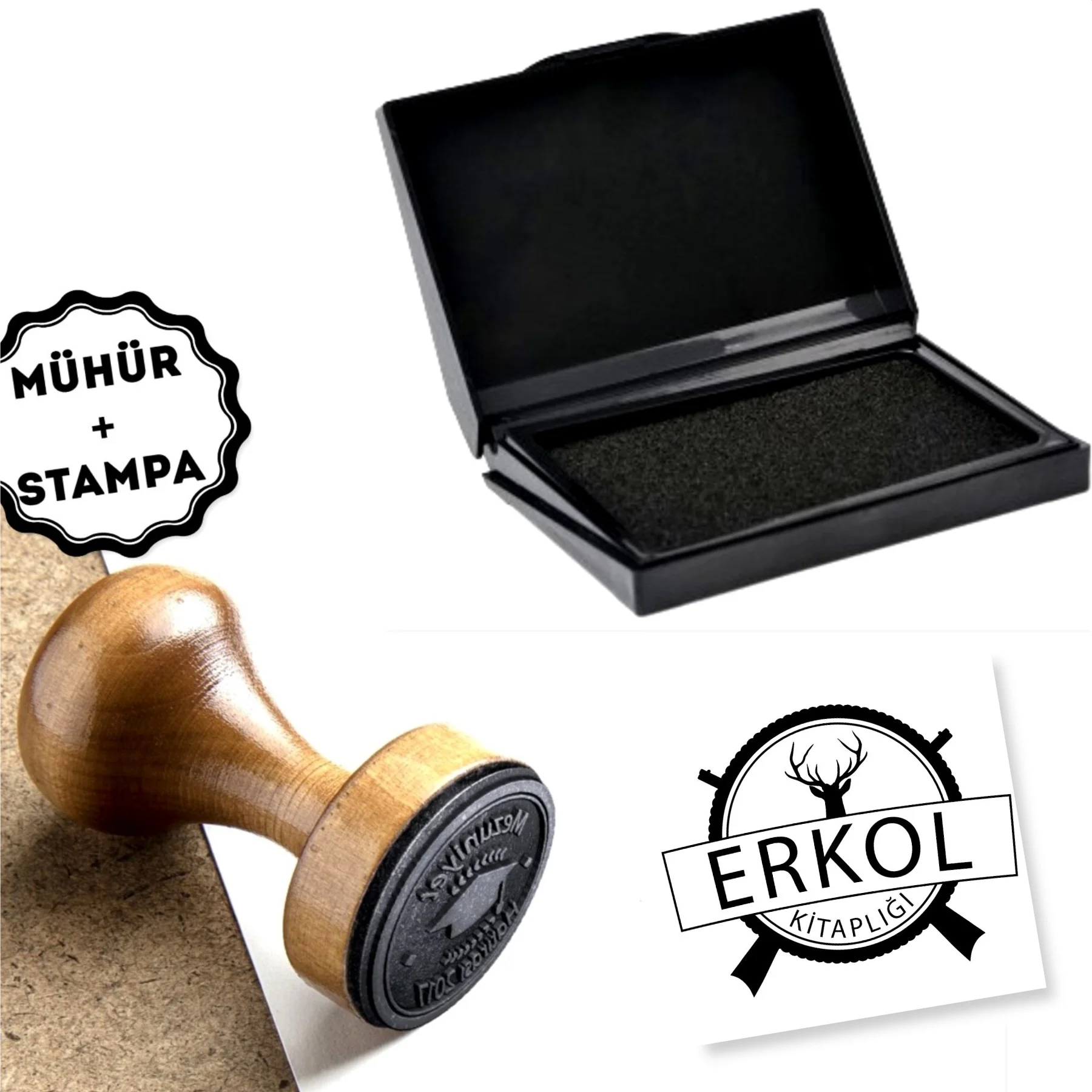 

Personalized Name Written Wood Book Seal-A872