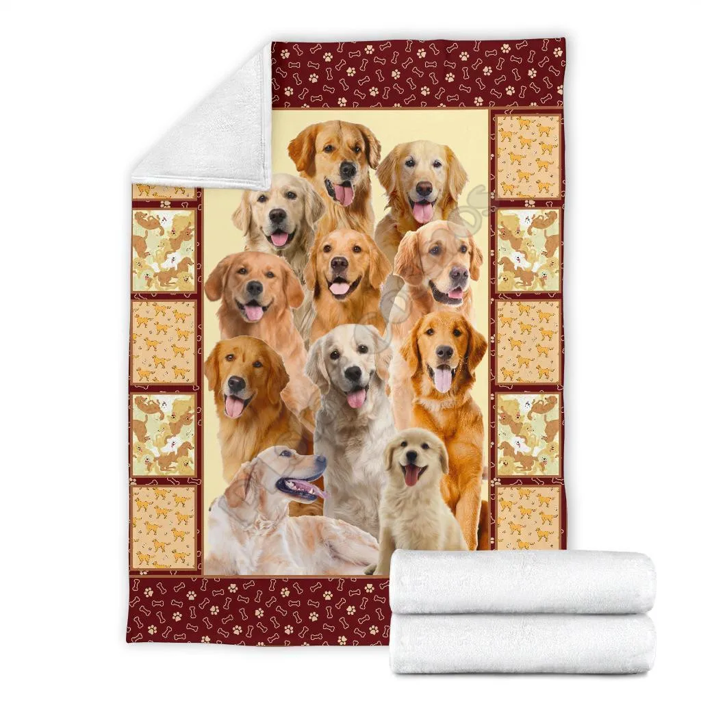 

Funny golden retrievers fleece blanket 3D Printed Blanket Adults/kids Fleece Blanket Sherpa Blanket