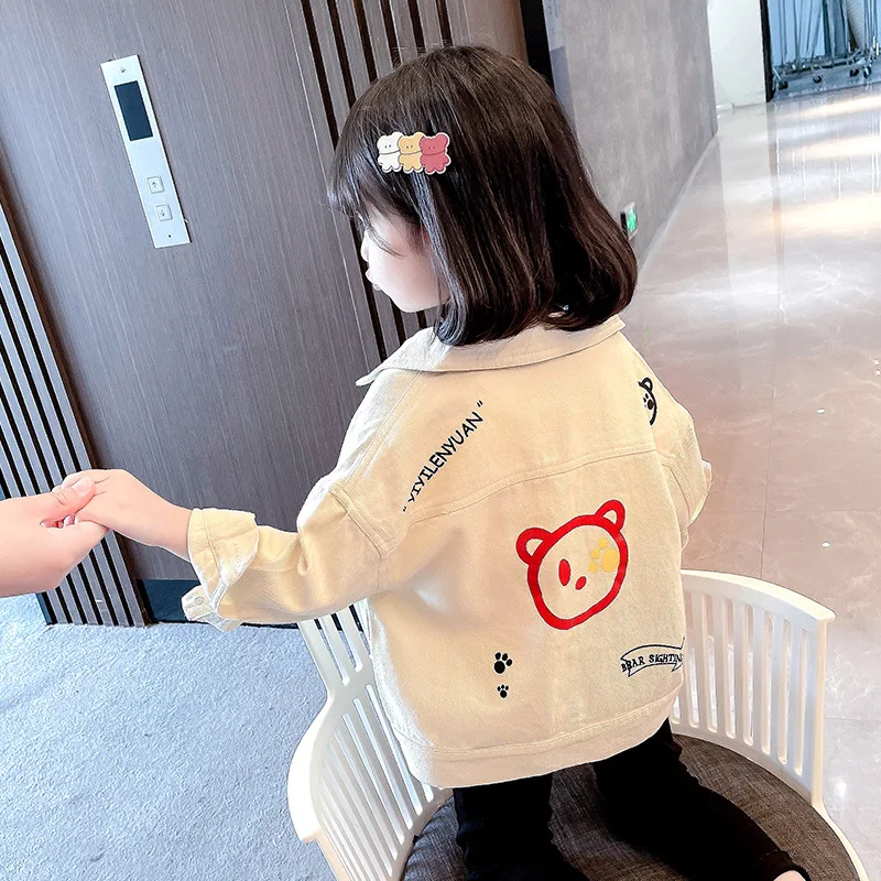 

New 2021 Cute Fashion Baby Girls Coat Fall Clothes Kids Jacket Children Beige Tops