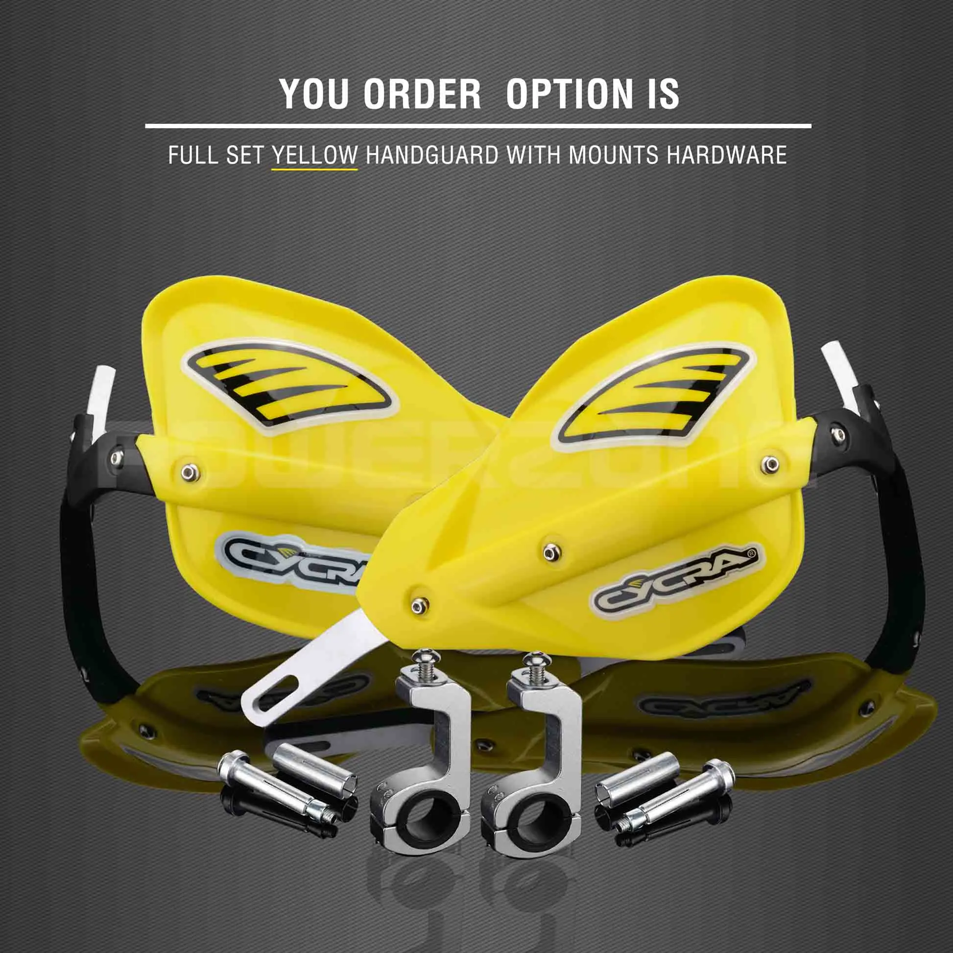 Full set Yellow Powerzone Мотоцикл Байк ATV Руль рукавицы для KTM ADV EXC Enduro Husqvarna FE TE WRF CRF YZF rmz KXF KLX - Цвет: Full set Yellow