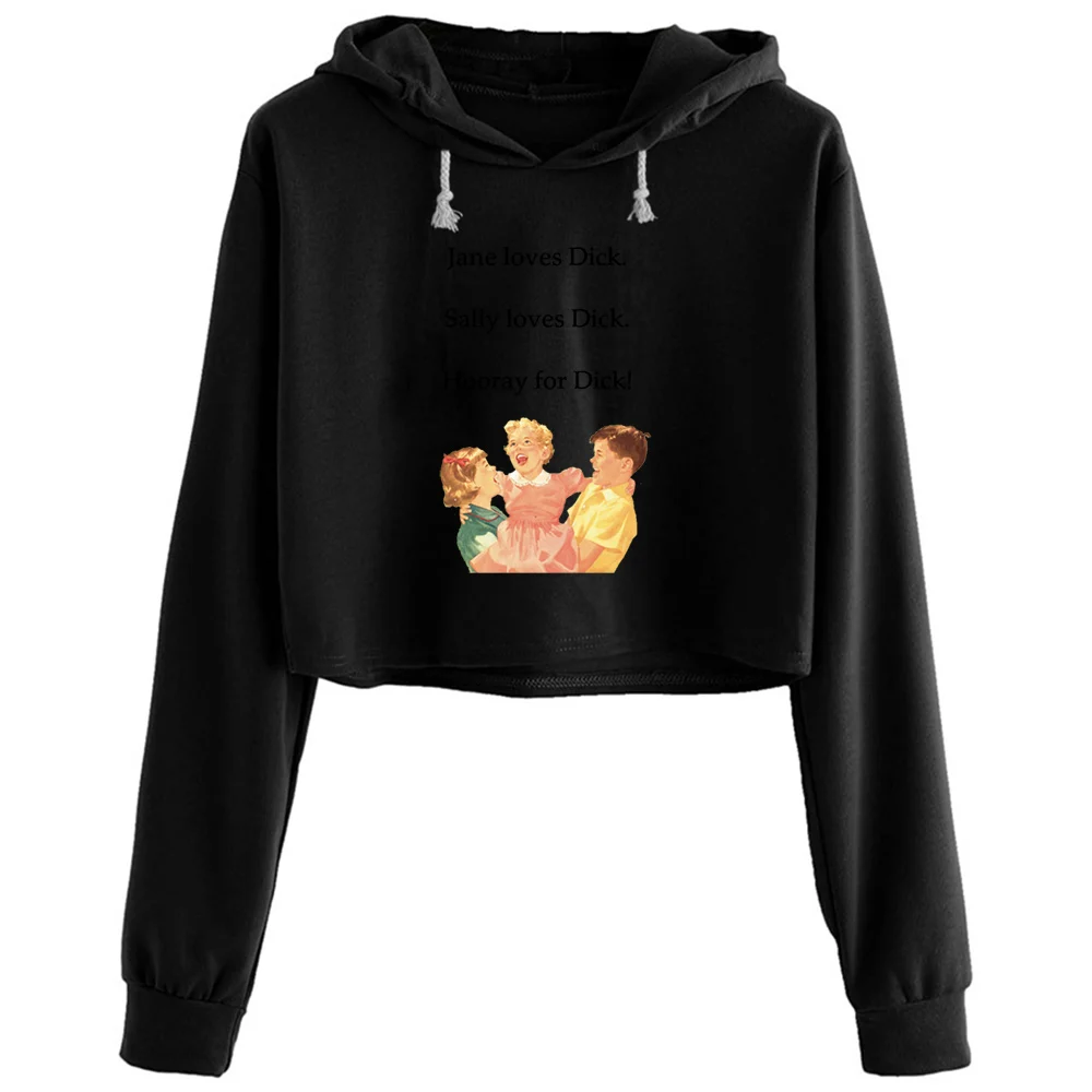 

Sally Dick Jane Crop Hoodies Women Y2k Kawaii Goth Grunge Pullover For Girls