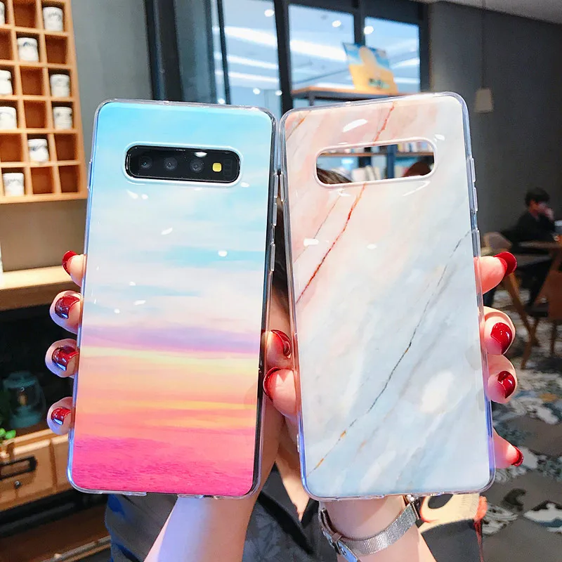 Мягкий мраморный чехол для телефона Samusng Galaxy S7 S8 S9 S10 S10e Note 8 9 10 A10 M10 A20 A30 A50 A70 A6 A7 A9 Pro