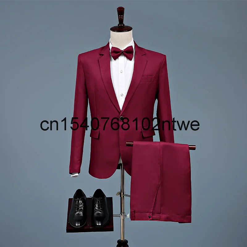 

Straight suit, performance suit, men's slim fit, Korean business dress, bridegroom's wedding dress