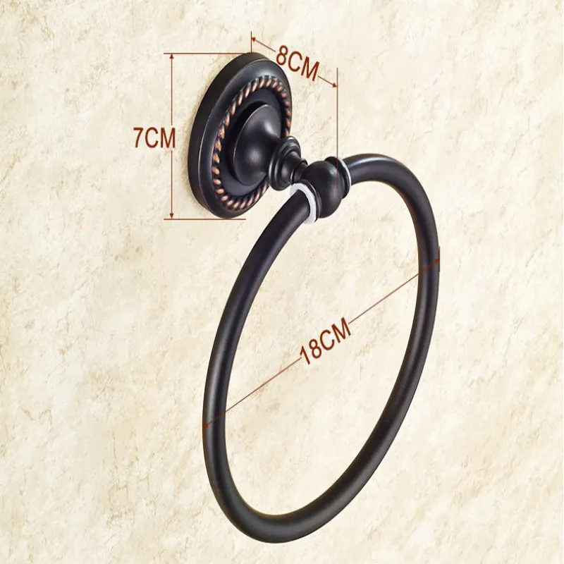 Масло втирают Бронзовый настенный круглое полотенце кольцо для ванной полотенца