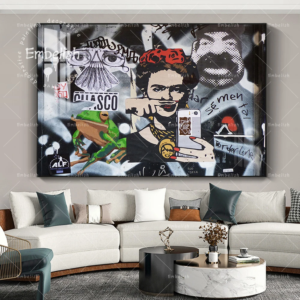 

1 Pieces Abstract Woman Street Artworks For Living Room Graffiti Wall Art Posters Home Decor HD Spray On Canvas Painting Artwork