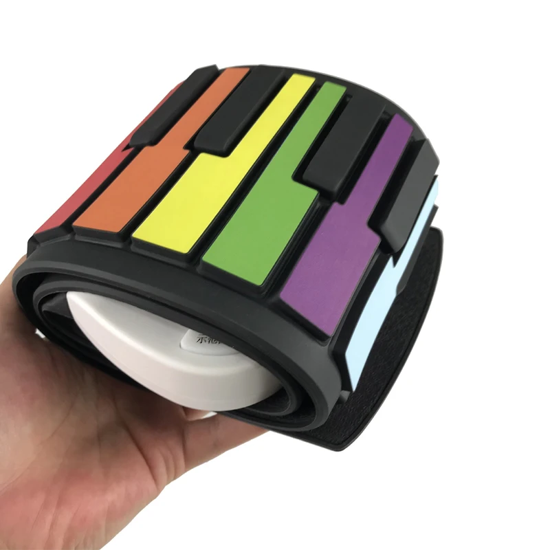 49-key rainbow handrolled piano silicone keyboard for beginners to practice thickening portable folding small musical instrument |