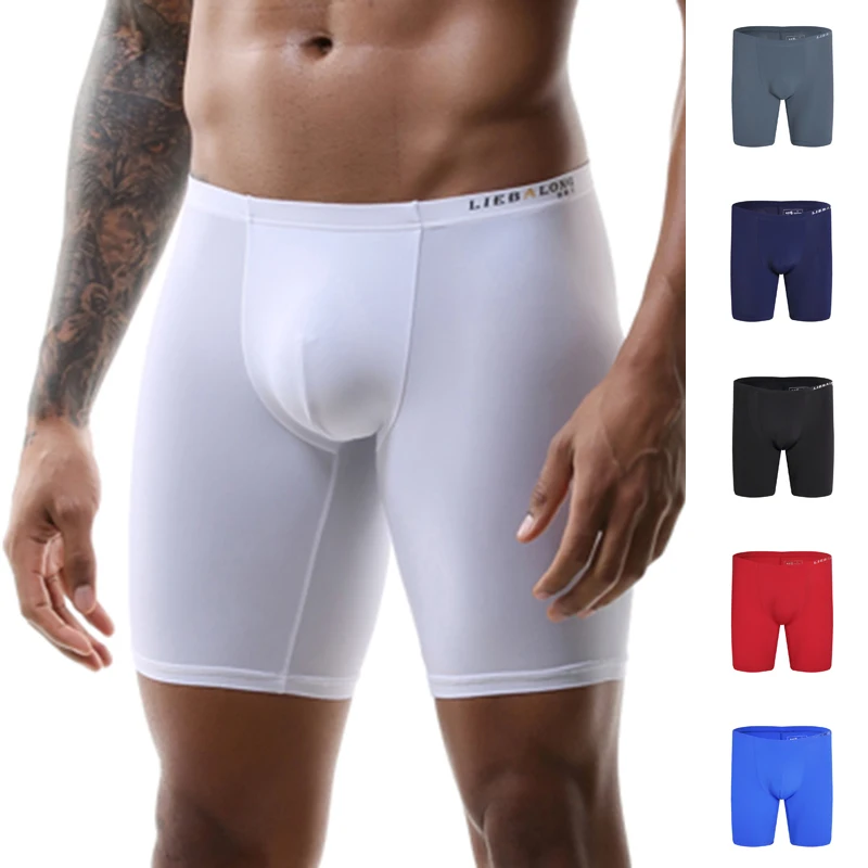 

2021 New Men Underwear Sexy Low Rise Breathable Boxers High Elastic Underwear Boxers Viscose Trunks Male Panties