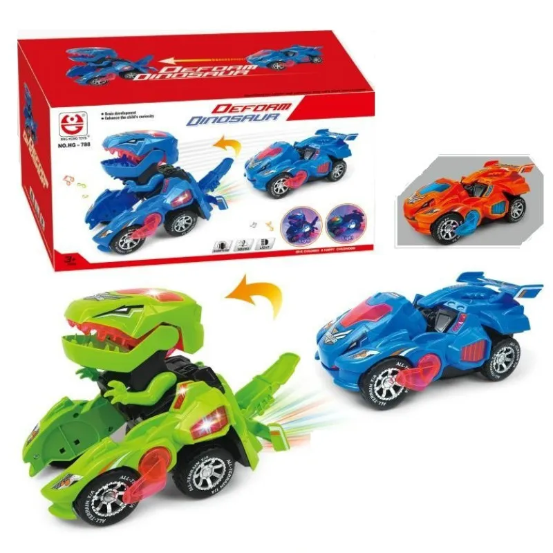 Электрический динозавр трансформер светодиодный автомобиль универсальный