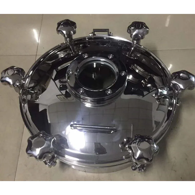 

Observation Manhole Pressure SS304 Manhole with Sight Glass Manhole Cover Reaction Kettle Manhole Cover 0.3Mpa