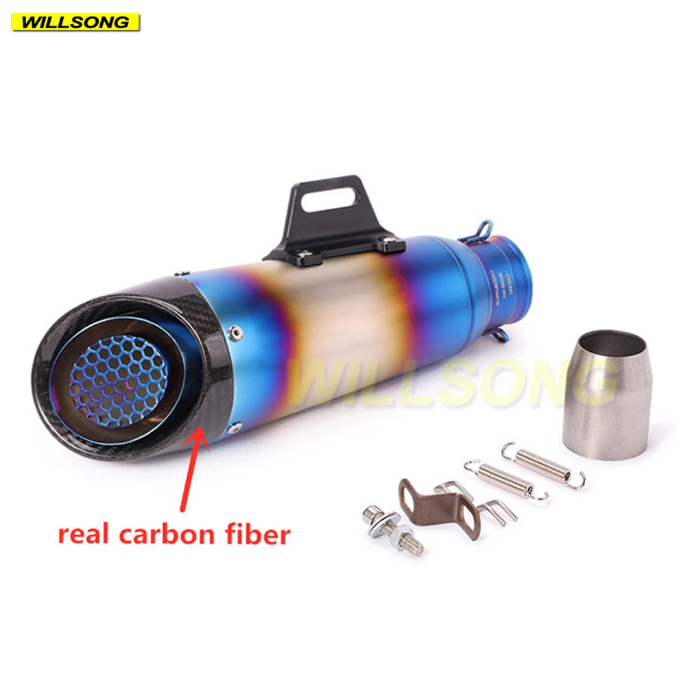 

51/60mm Motorcycle Exhaust Pipe Muffler With DB Killer Carbon Fiber Stainless Steel GP SC Project For NINJA400 Z250 ZX6R/10R CBR