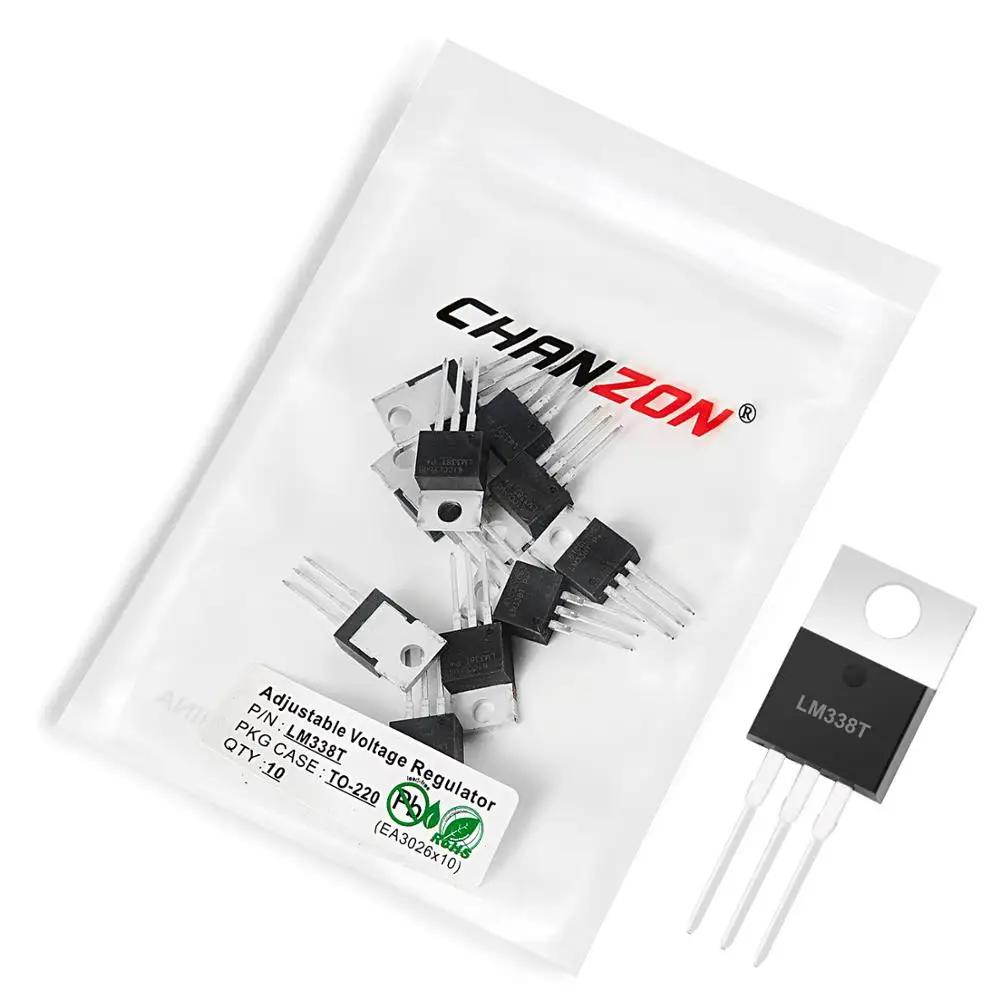 

10Pcs LM338T TO-220 LM338 Three-Terminal Voltage Regulator Transistor Bipolar Junction BJT Triode Tube Fets Integrated Circuits