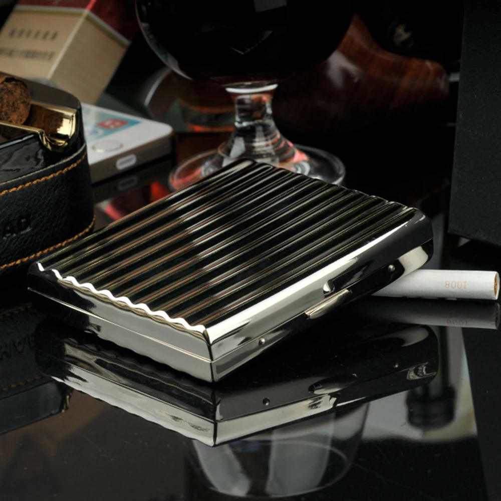 Гофрированный чехол для сигарет Хромированная медь может быть загружен с 20