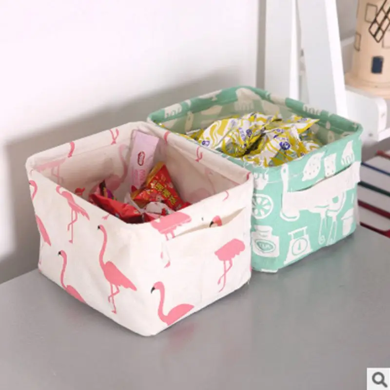 Корзина для хранения DIY рабочего стола для Складывания Белья игрушки коробки для хранения нижнее белье косметический Органайзер для белья корзина 17x14 см S08