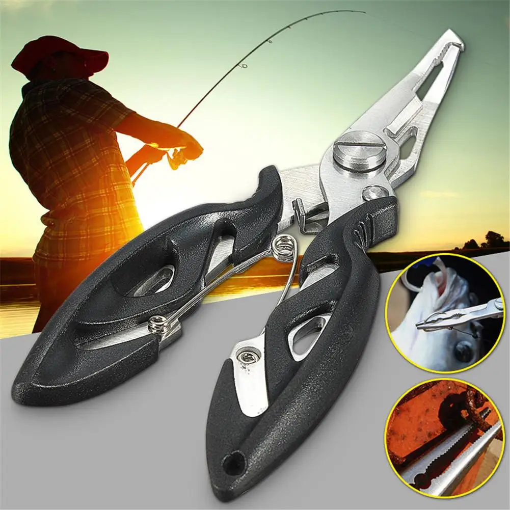 

Multi-functional Stainless Steel Fishing Scissors Pliers Line Cutter Lure Bait Remove Hook Tackle Tool Kits With Bag
