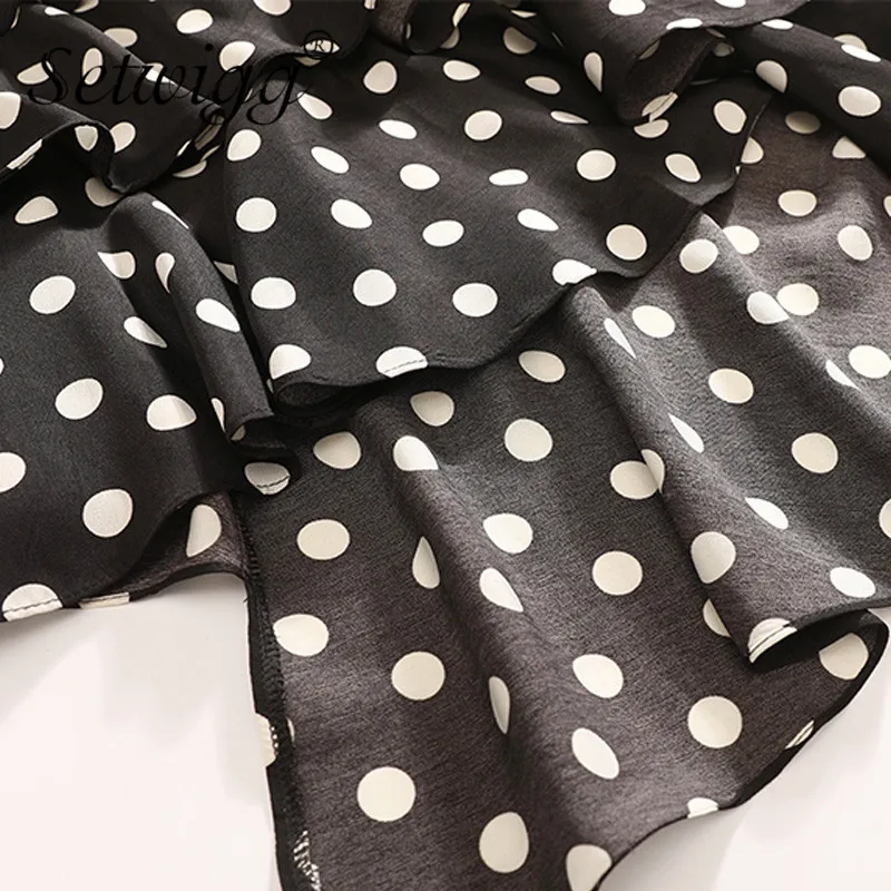 Женские многослойные длинные шифоновые юбки в горошек трапеции с высокой