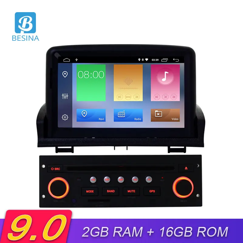 Автомобильный DVD плеер Besina 1 Din Android 9 0 для Peugeot 307 2008 2009 2010 2011 мультимедиа GPS