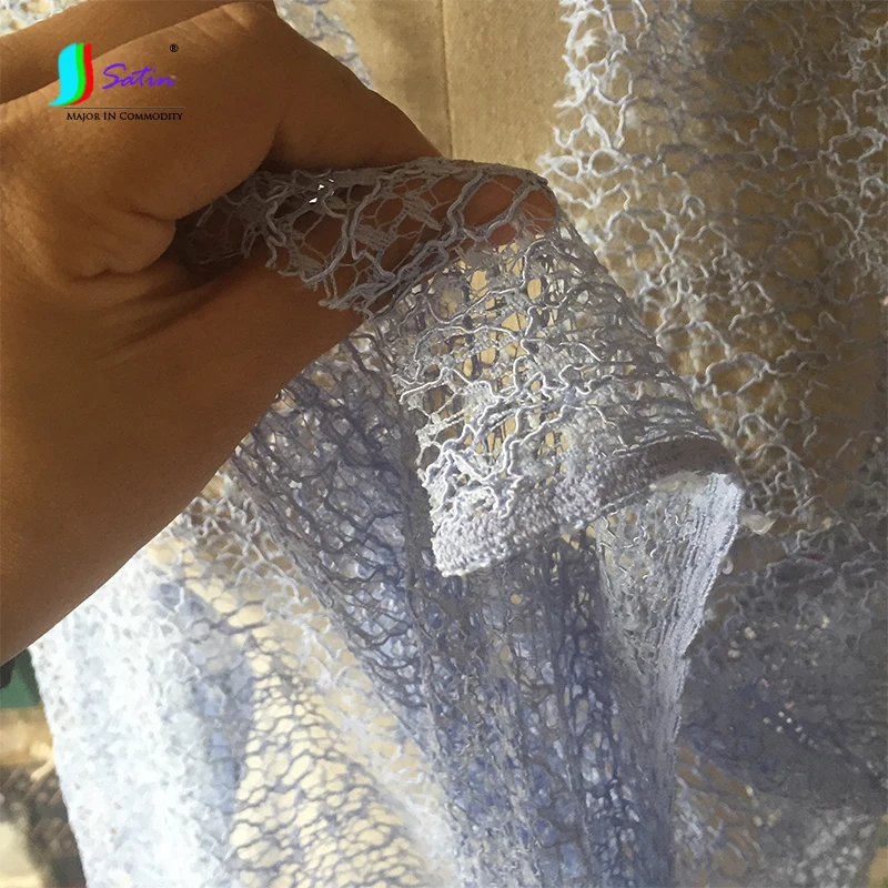 Цветная кружевная сетчатая ткань черный/молочно белый/зеленый/синий полый