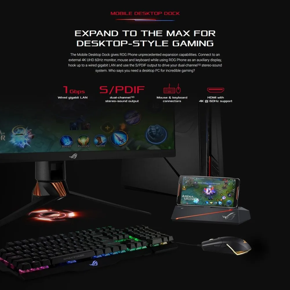 ASUS игровой телефон ROG Phone ZS600KL 6 дюймов Bluetooth 5,0 2160*1080 Мобильный телефон Смартфон