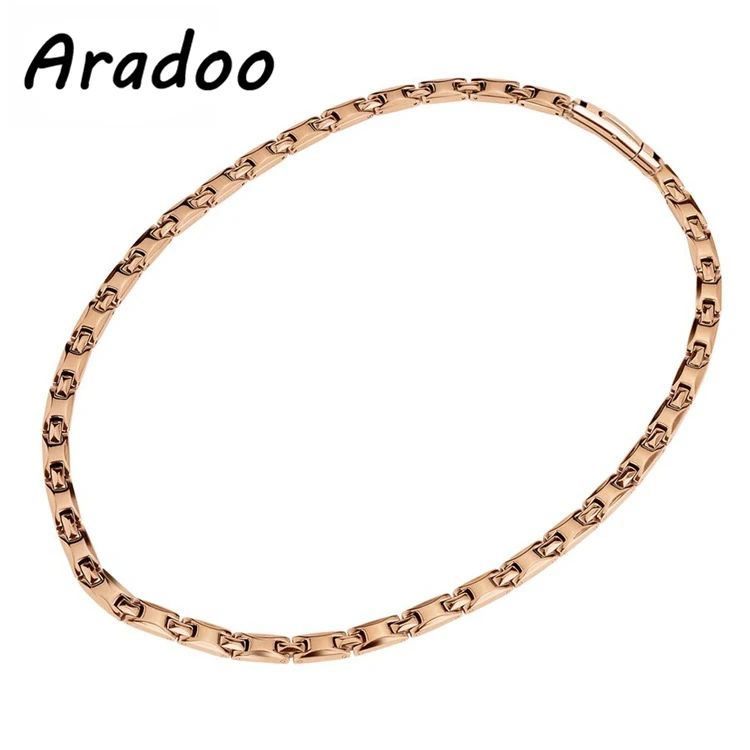 ARADOO Korea Health Magnetic Necklace Men's Necklace Holiday Gift Titanium Necklace Anti-Radiation Strengthen Immunity Stay Slim