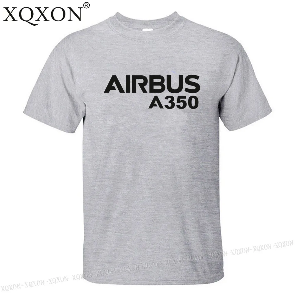 Мужская футболка с круглым вырезом XQXON хлопковая Футболка принтом Airbus A350 высокое