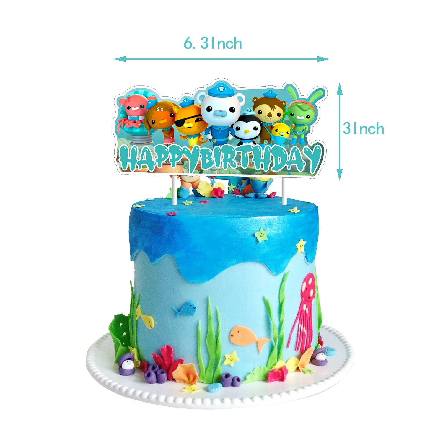 Восемь ярких цветов баннер на день рождения топпер для торта латексные шары Kwazii