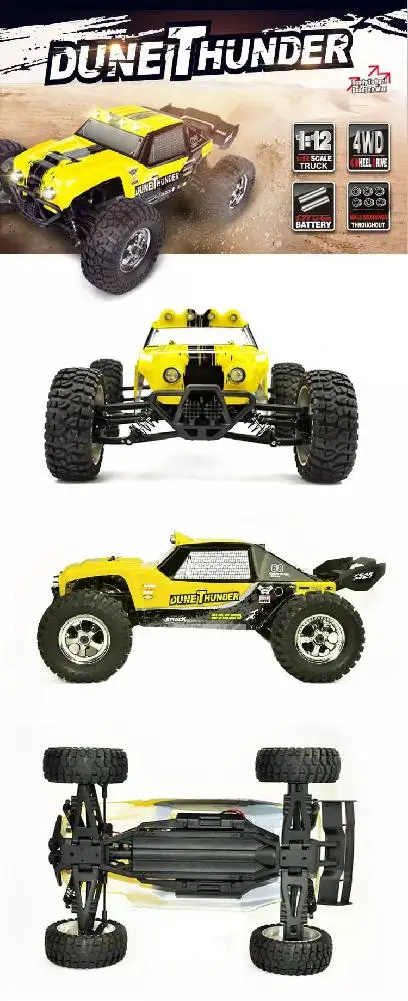 Нет HBX 12891 1/12 4WD 2,4G водонепроницаемый гидравлический демпфер RC пустынный багги грузовик с светодиодный светильник