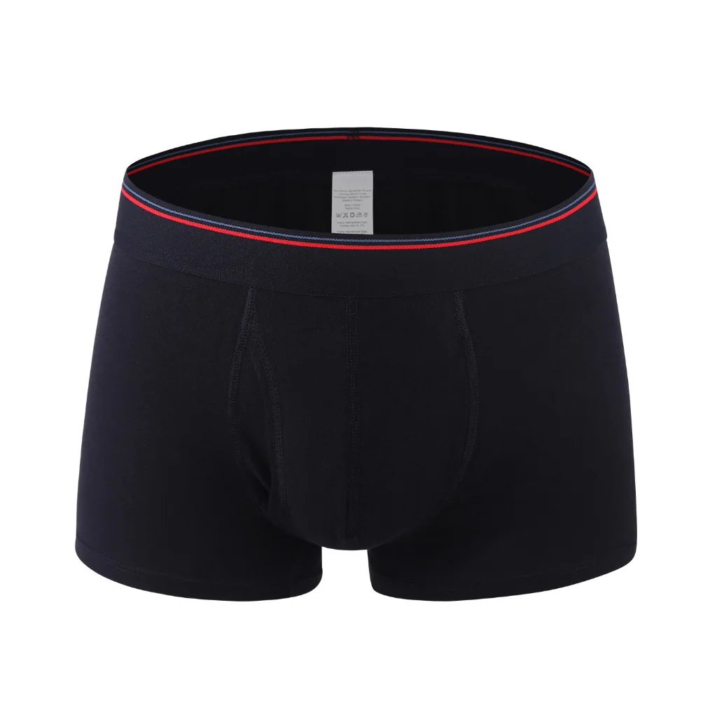 

4pcs/lot Cotton Men's Underwear Front Opening Youth Boxer Shorts Soft Skin-friendly Breathable Mid-waist Underwear Men's