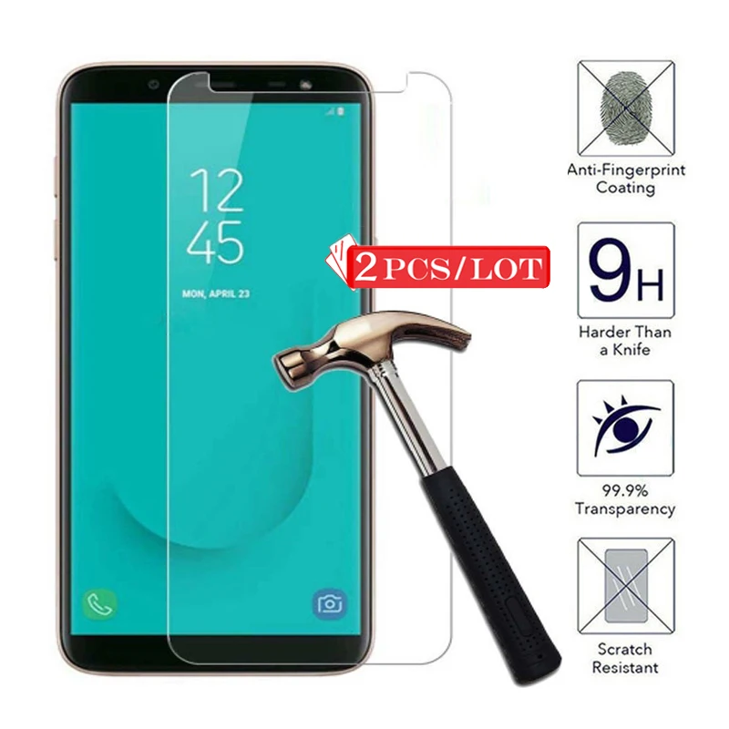 2 шт. Защитное стекло для Samsung Galaxy J4 J6 Plus J3 J7 J8 2018 J2 J5 Prime|Защитные стёкла и плёнки