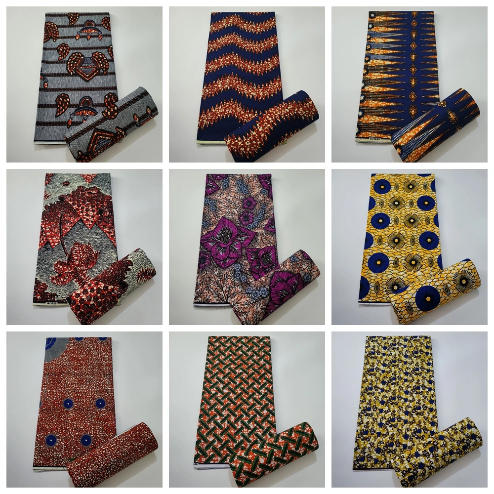 Африканская ткань восковая печать хлопок 100% Анкара натуральная Восковая Ткань