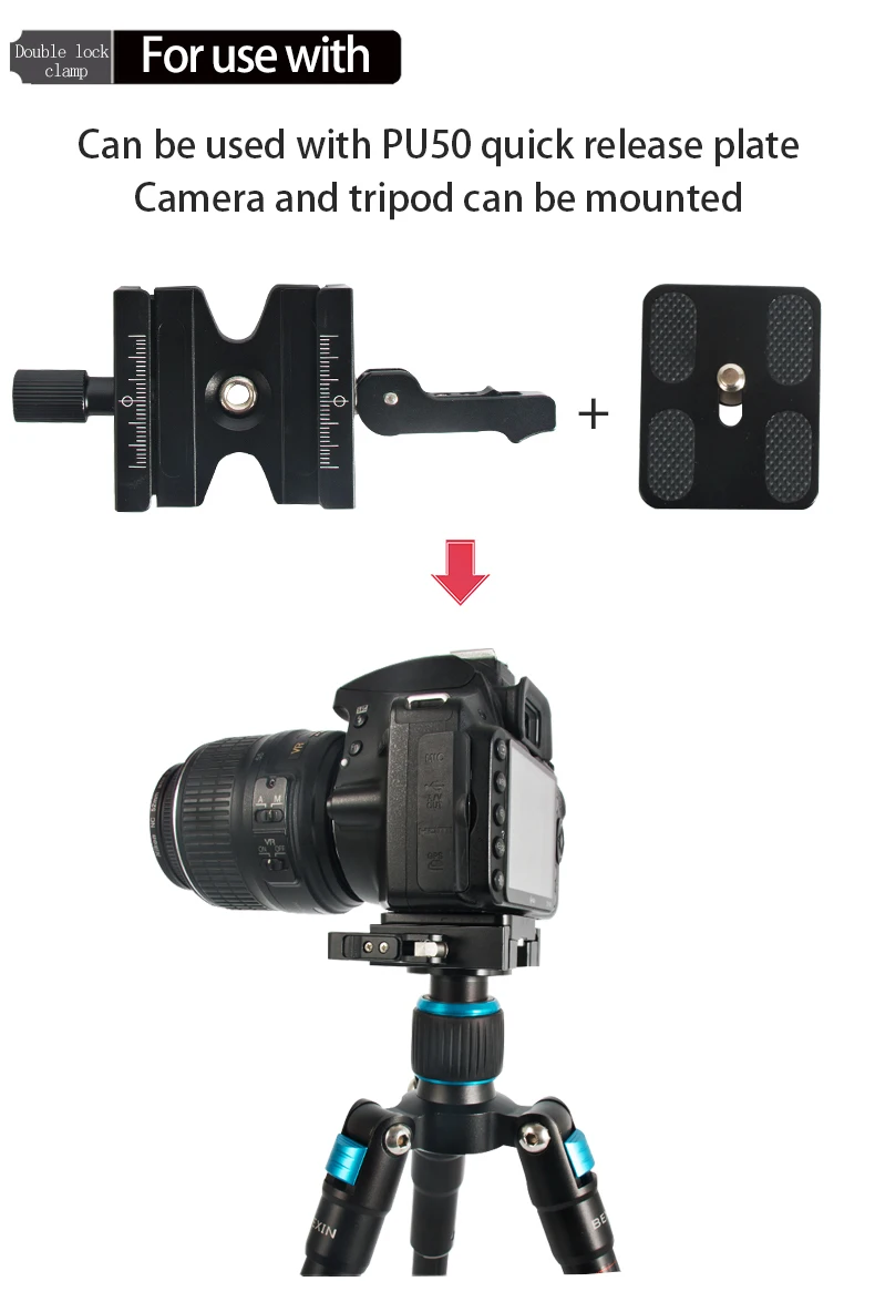 Штатив с шаровой головкой dslr камера адаптер регулируемая ручка зажим Arca Швейцарский двойной замок быстроразъемный зажим пластина зажим
