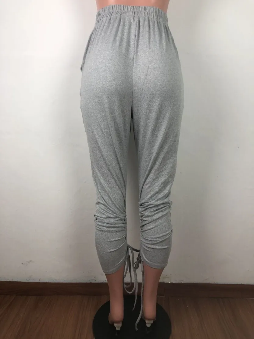 Женские леггинсы с высокой талией модные плиссированные тренировочные брюки