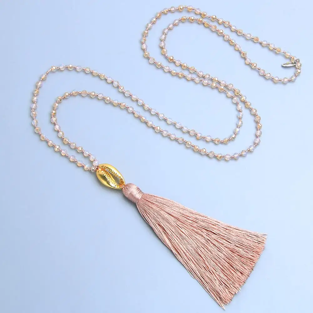 Ожерелья с кисточками в виде Каури из золотистого металла от KELITCH украшенные