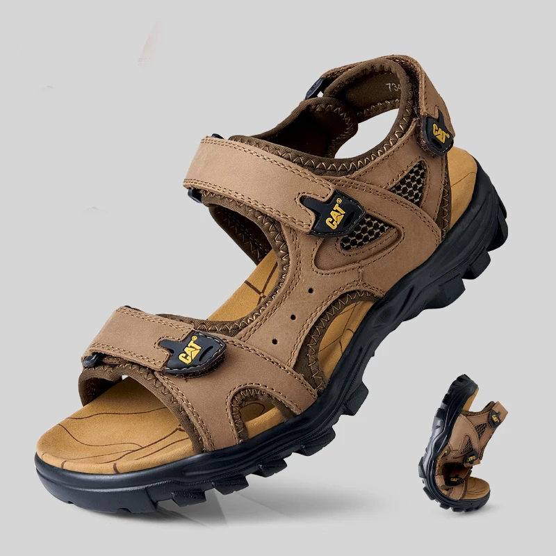 

Летние мужские сандалии, нескользящая обувь, искусственная воловья кожа, мягкая и износостойкая подошва