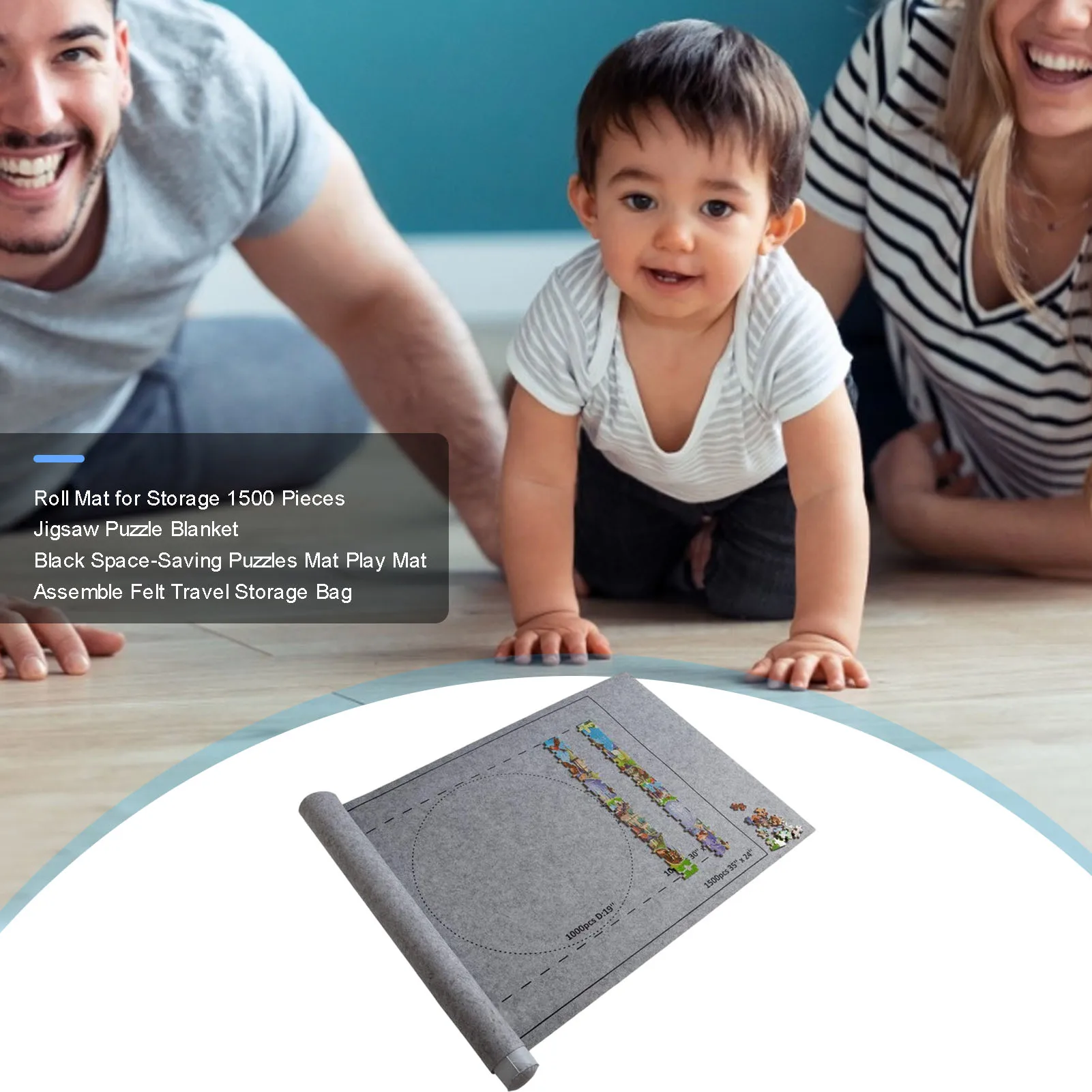 

Puzzles Mat Jigsaw Roll Felt Mat Play Mat Puzzles Blanket For Up To 3000 Pcs Puzzle Accessories Portable Travel Storage Bag
