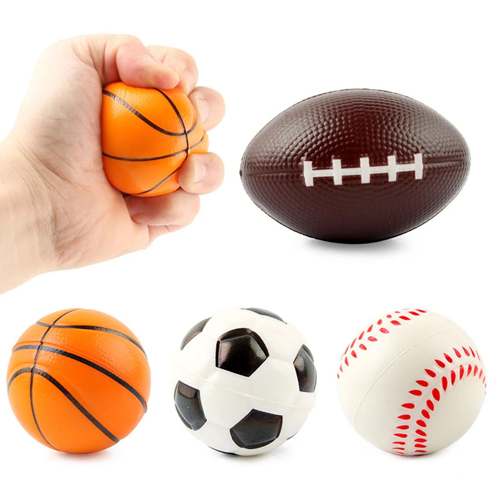 

Fidget Toys Antistress Grip Strength Football Basketball Football Decompression Reliver Stress Stuffed Cotton Squeeze Toys