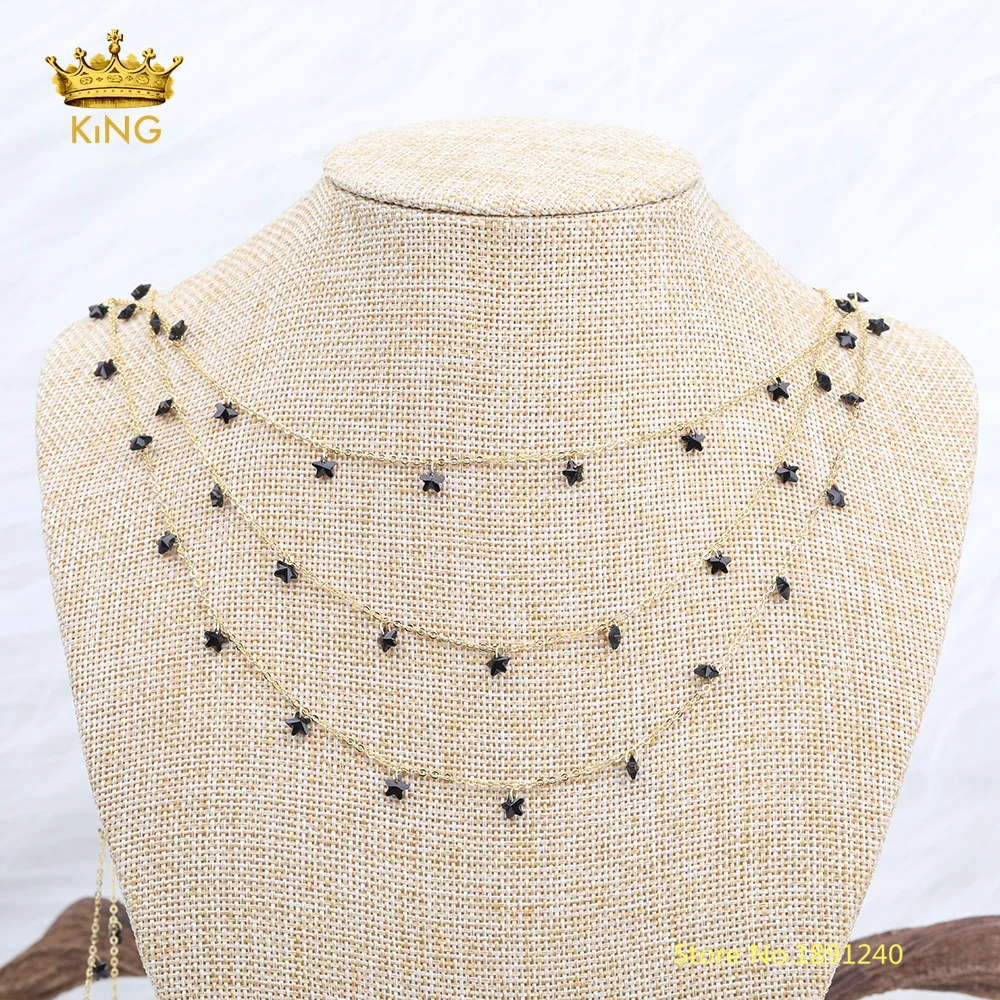 5 метров черные золотые цепочки чокеры из хрустальной проволоки K9|Ювелирная