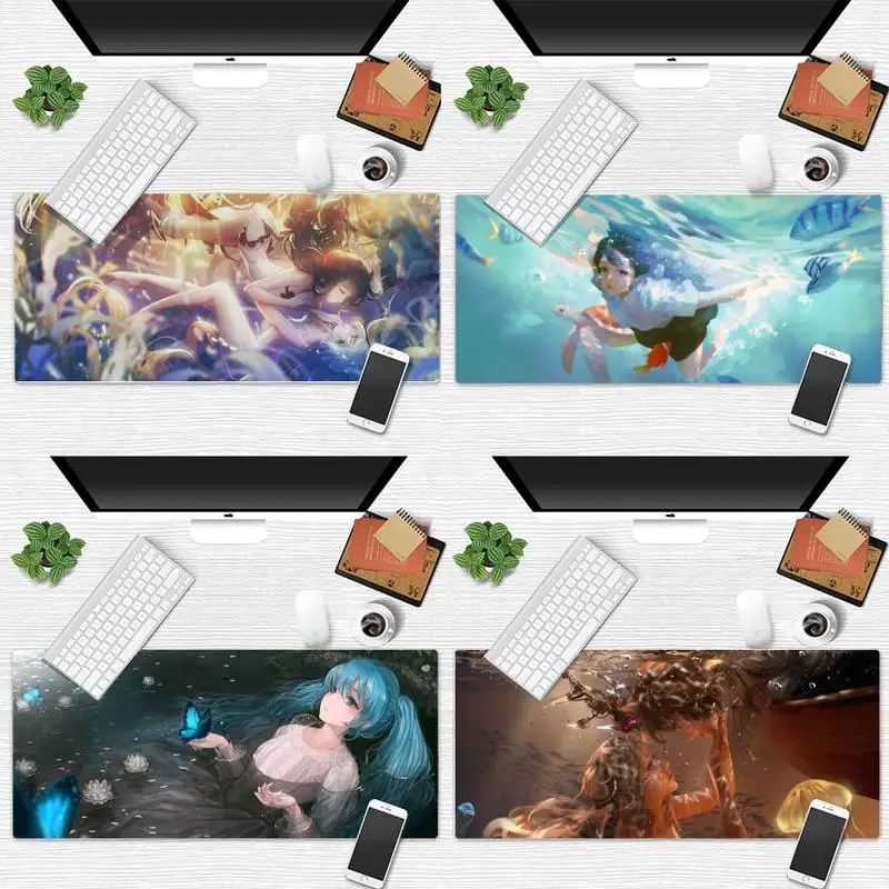 

Beautiful Anime Sexy girl water Rubber Gaming mousepad Desk Table Gamer Office Work Large Mouse pad mats Non-slip Laptop Cushion