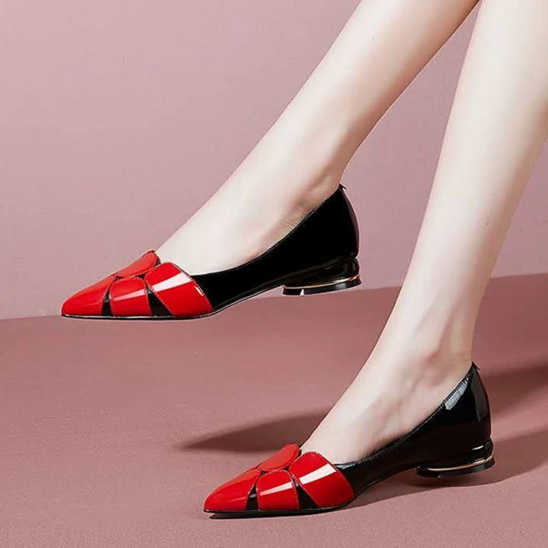 

Туфли-лодочки женские на квадратном каблуке, черные/красные