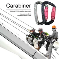 24kn climbing carabiner buckle automatic main lock rope glide d shaped safety master screw lock buckle climbing equipement