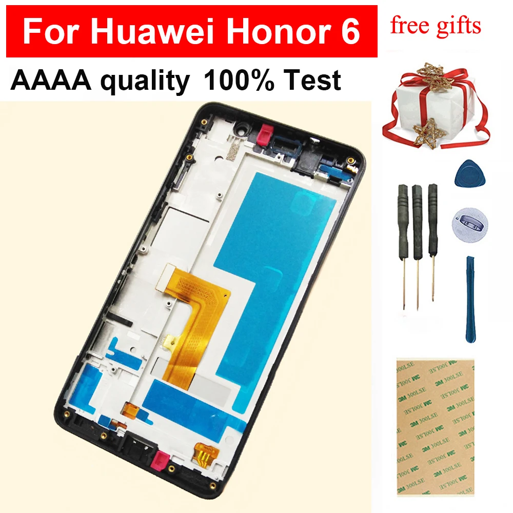 Для huawei Honor 6 H60 L02 L12 L04 Черный сенсорный экран дигитайзер сенсор стекло + ЖК дисплей