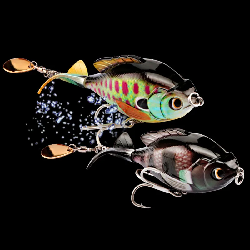 

Gorgons Prop Fishing Whopper plopper 9.5cm 17g Shad Sunfish Spinnerbait Top Water Rotating Wobblers Japan Fishing Accessories